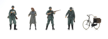 Artitec 7720007 - 1:72 - Checkpoint mit Frau auf dem Fahrrad Wehrmacht
